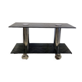 Console smoked glass and chrome - Italian design 70s