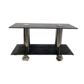 Smoked glass and chrome console - Italian design from the 1970s.