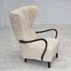 1960s, Danish high-back armchair, genuine sheepskin, reupholstered.
