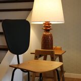 Pineapple wooden lamp with fabric shade 650mm