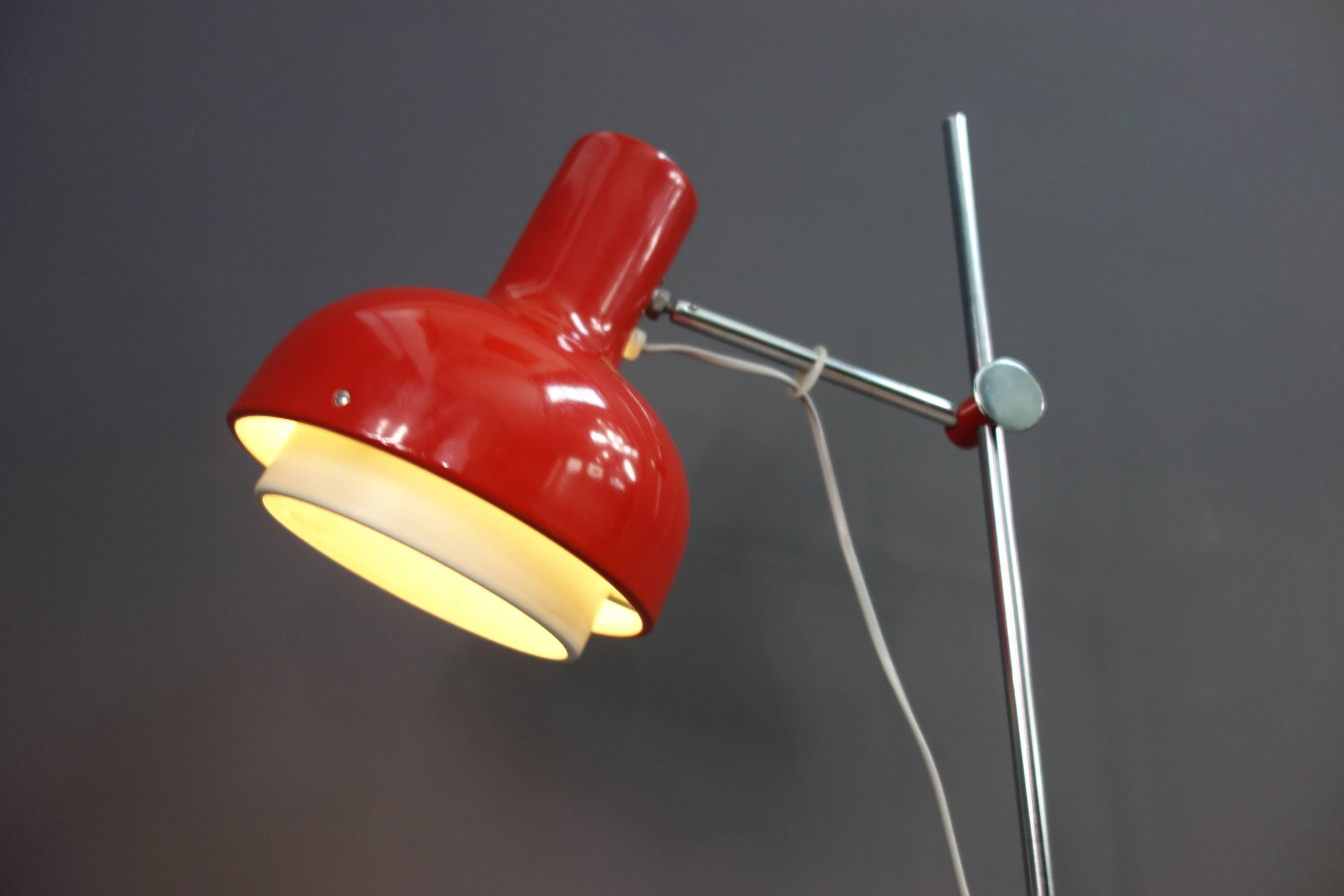 Red floorlamp by Josef Hurka 1960