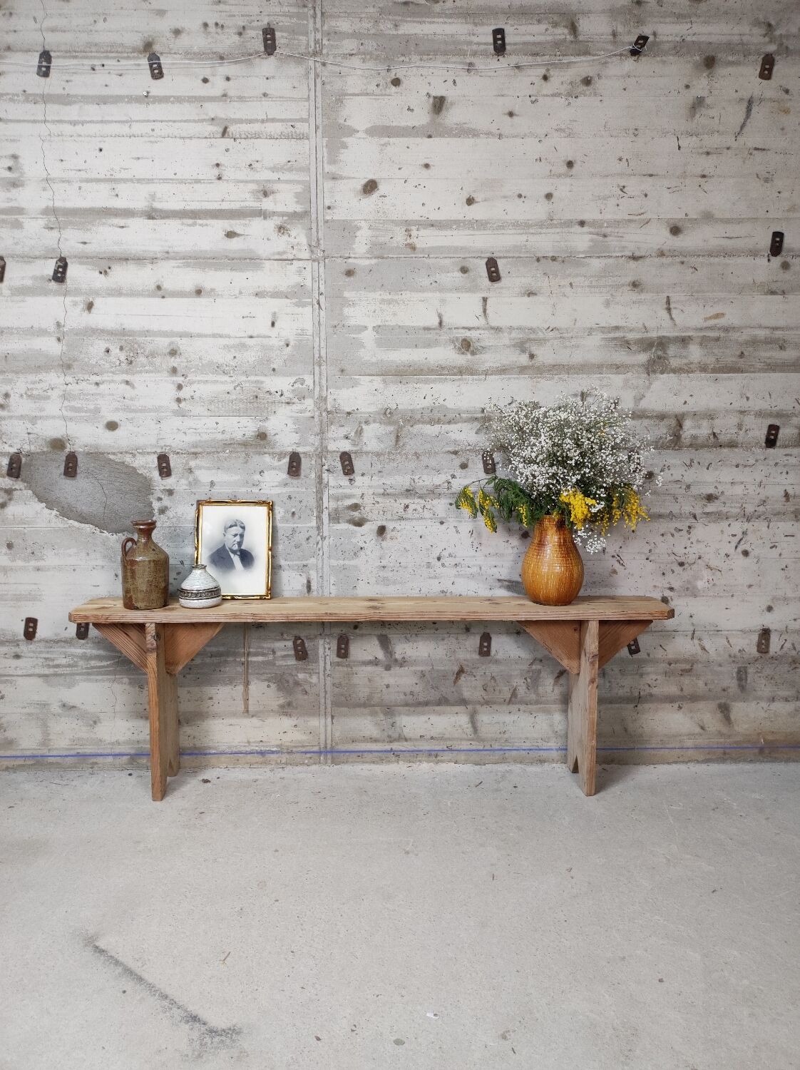 Fir farmhouse bench