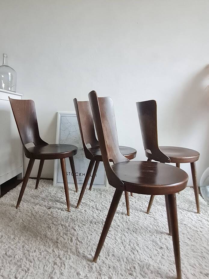 Set of 4 Scandinavian chairs from the 1960s.