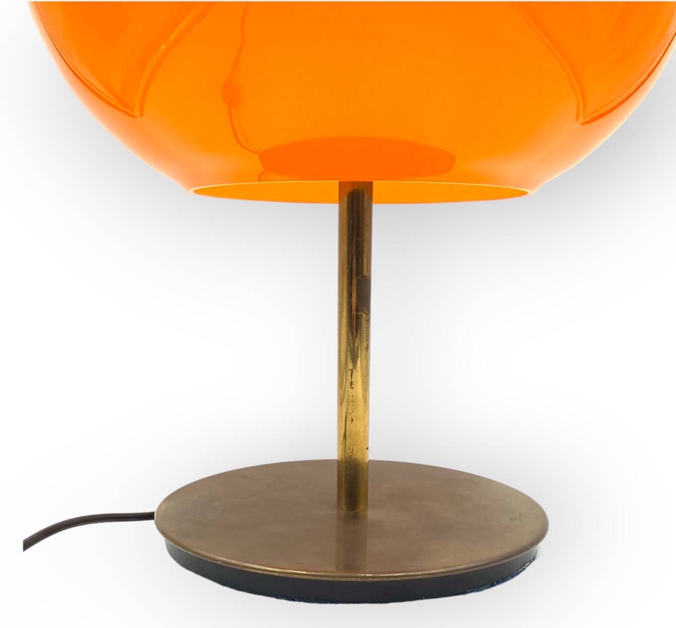 Mid-century modern orange glass Table lamp, Vistosi Italy, 1960s