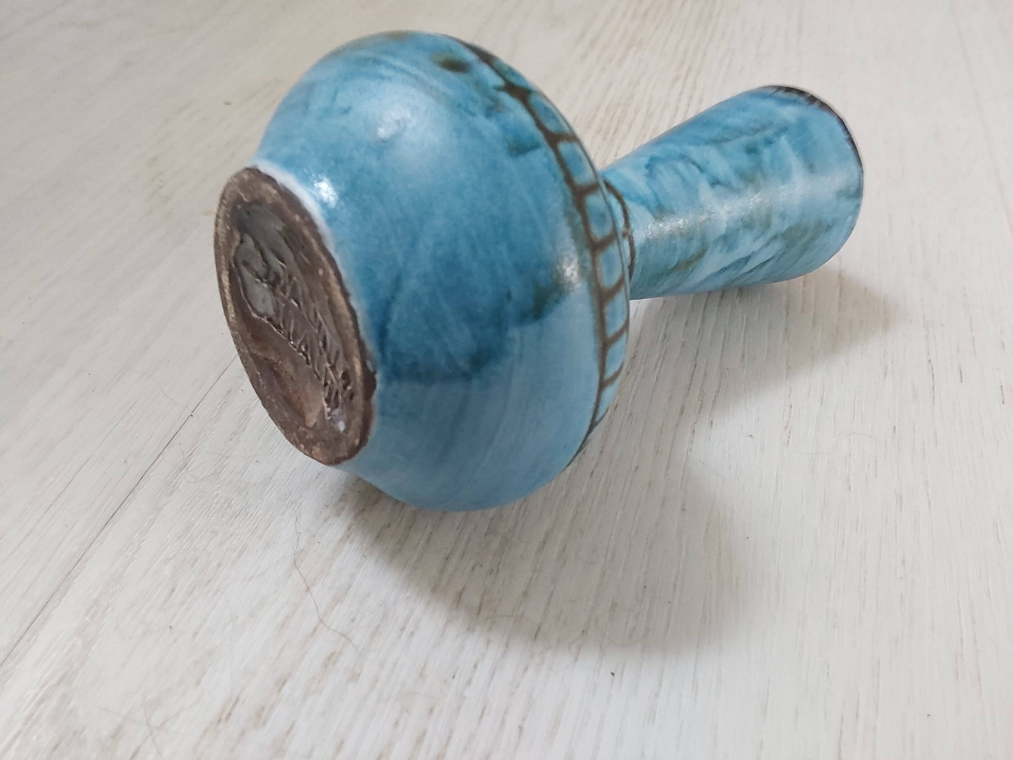Blue vase signed Alain Maunier