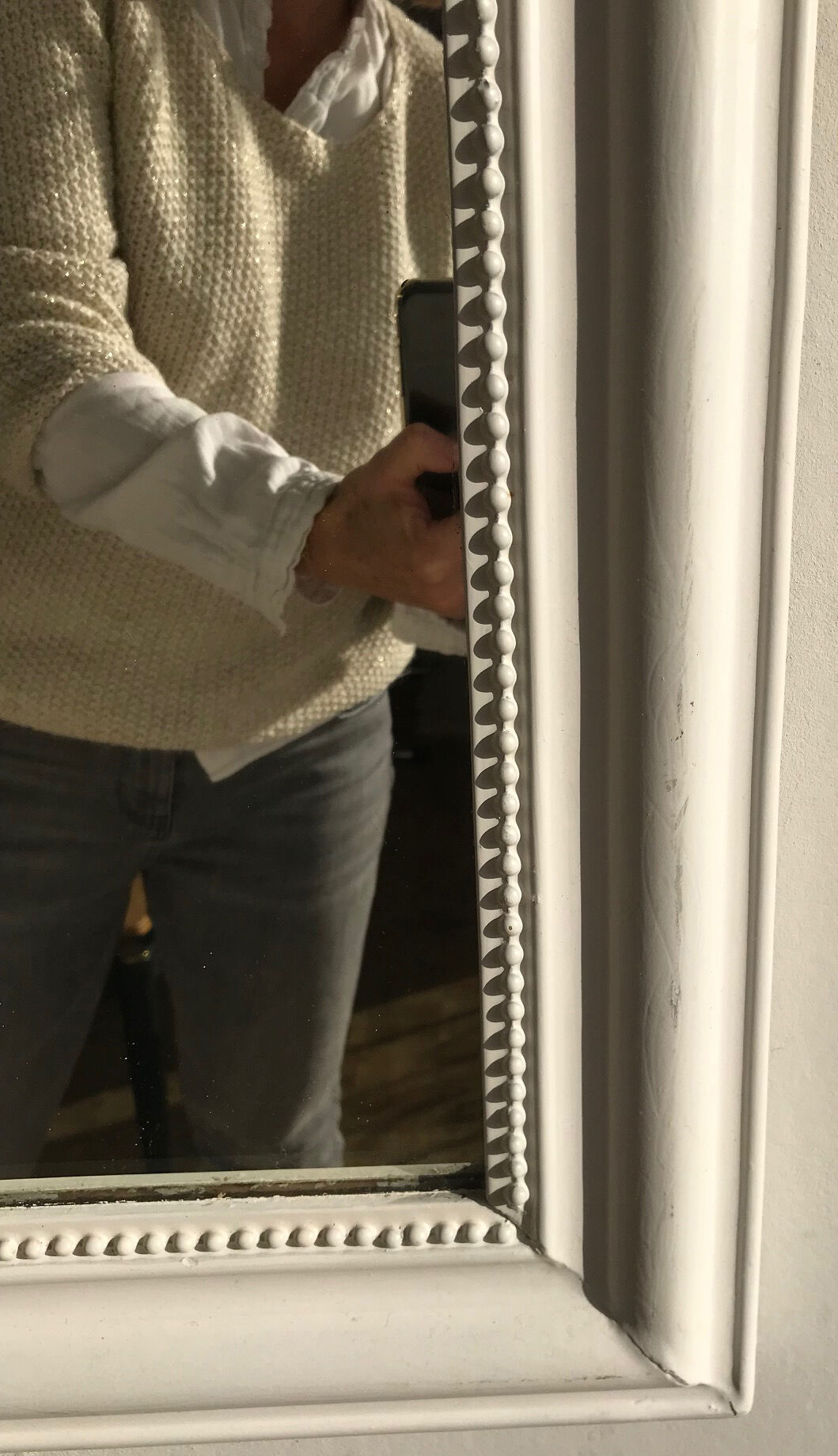 White Louis Philippe mirror - 76 x 56 cm