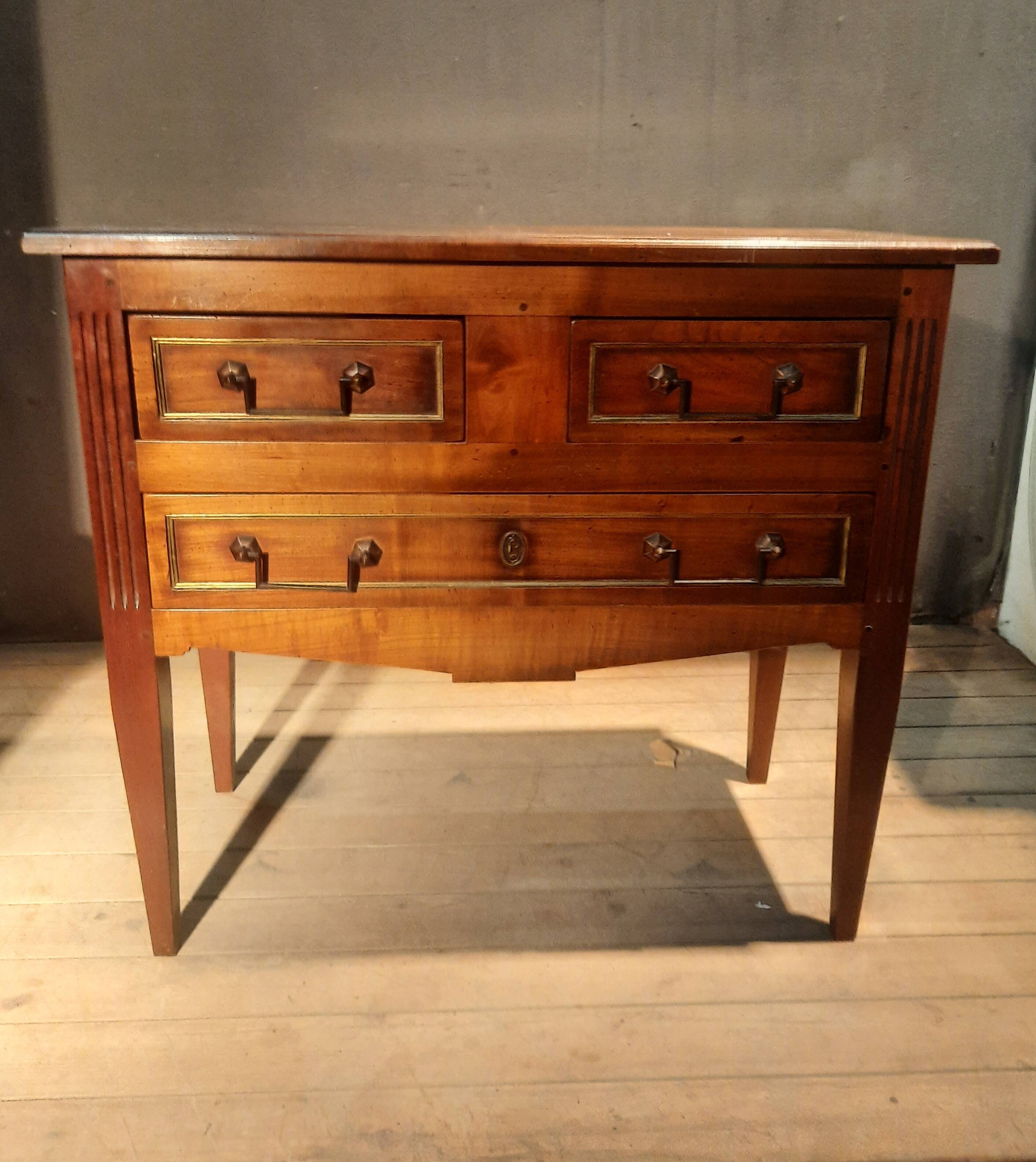 Directoire style wooden chest of drawers
