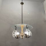 1950’s Etched Glass Light Pendant by Pietro Chiesa