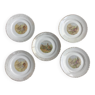 Set of 5 Moulin des Loups flat plates