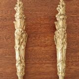 Antique bronze ornaments and pediment