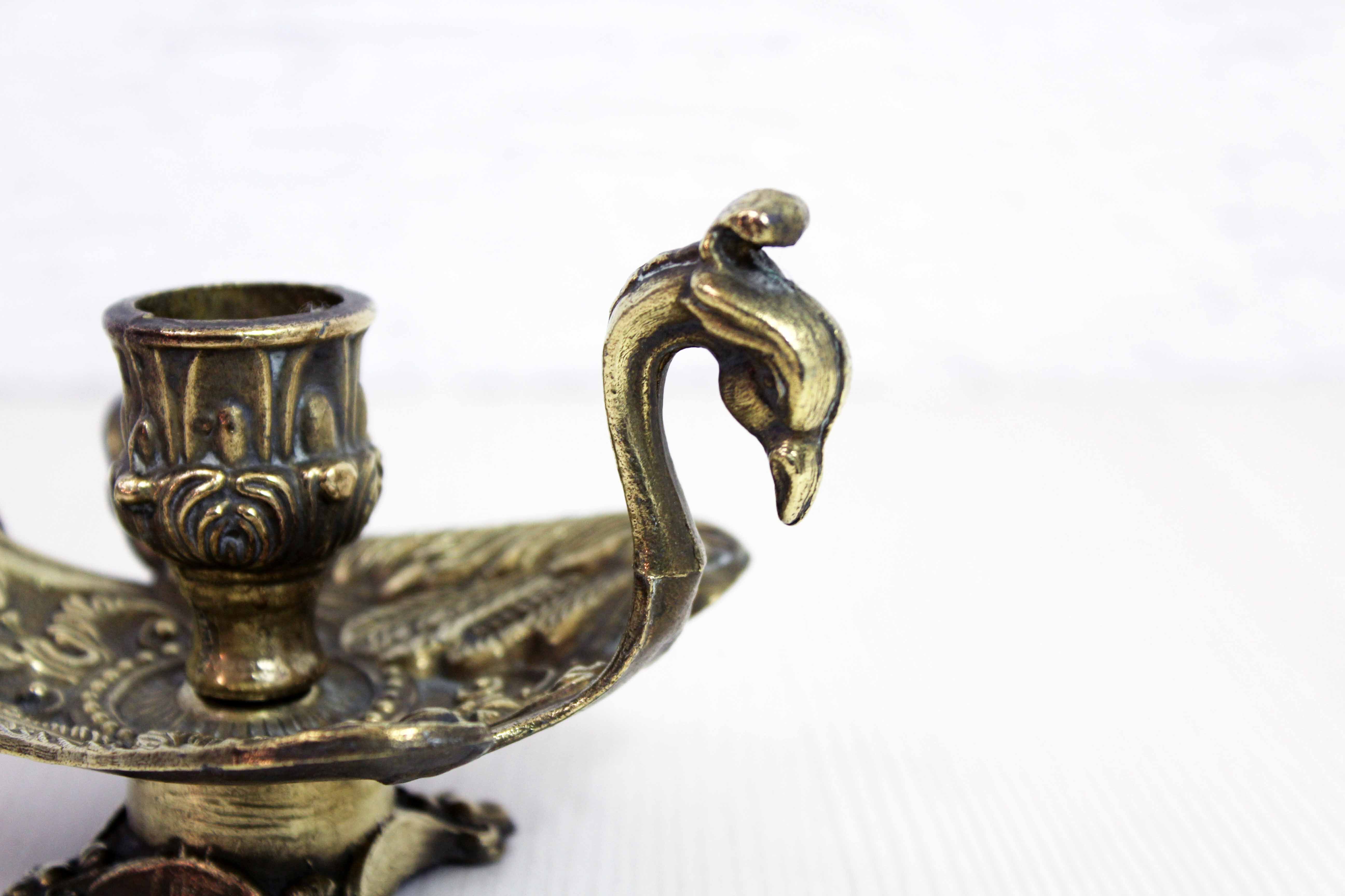 Art Nouveau "bird" candlestick in brass or bronze