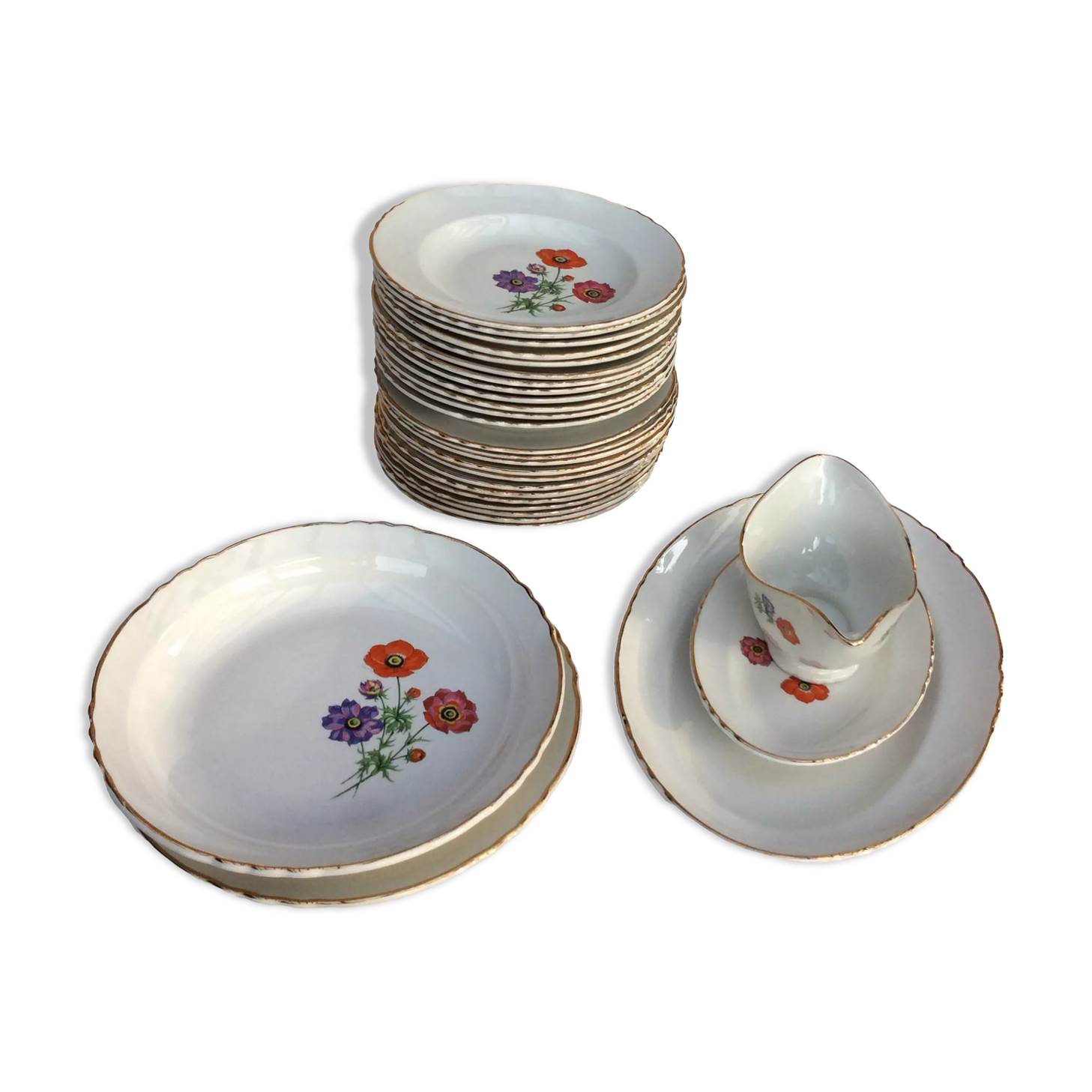 Table service 29 pieces Orchies Moulin des Loups - vintage
