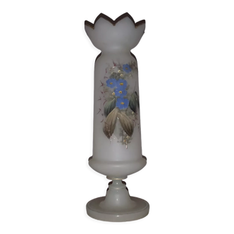 Enamelled opaline glass vase
