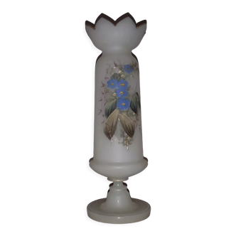 Vase verre opaline émaillé