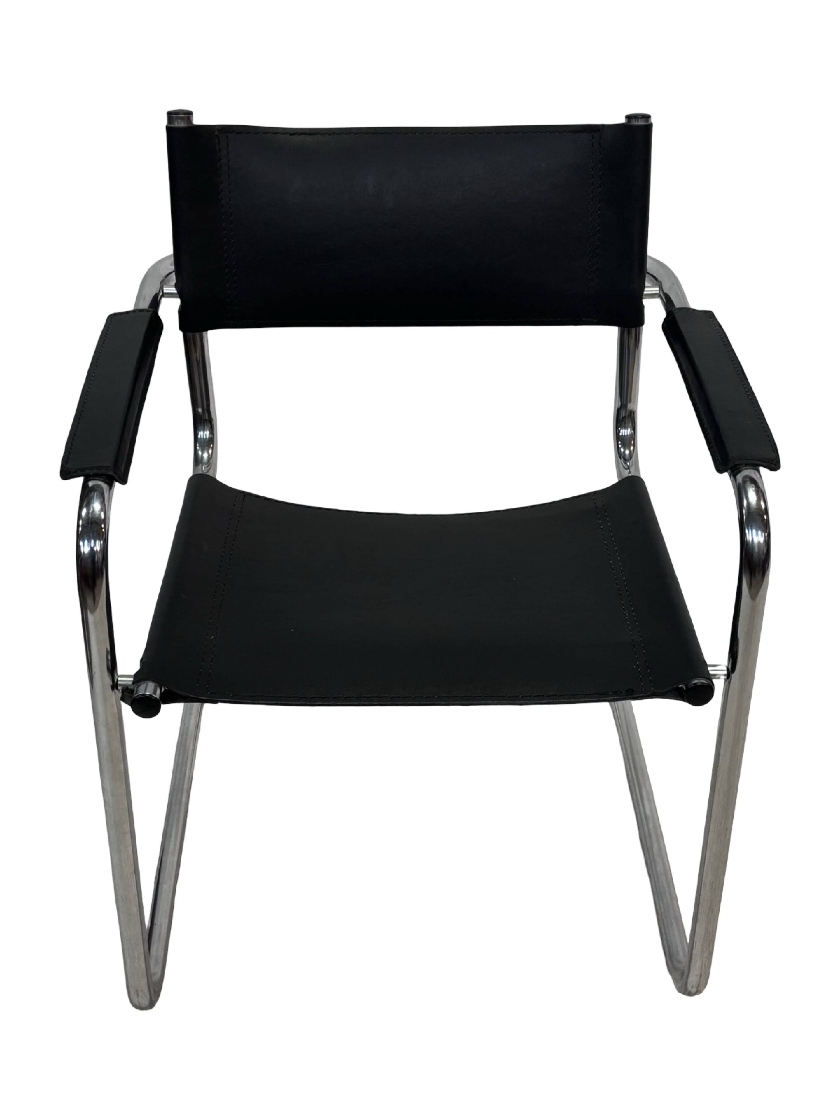 Vintage Breuer style leather chair B32/34 Italian Design