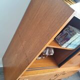 Sideboard, bookcase in teak veneer