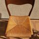 3 Niels Otto Moller chairs in teak and straw 60s