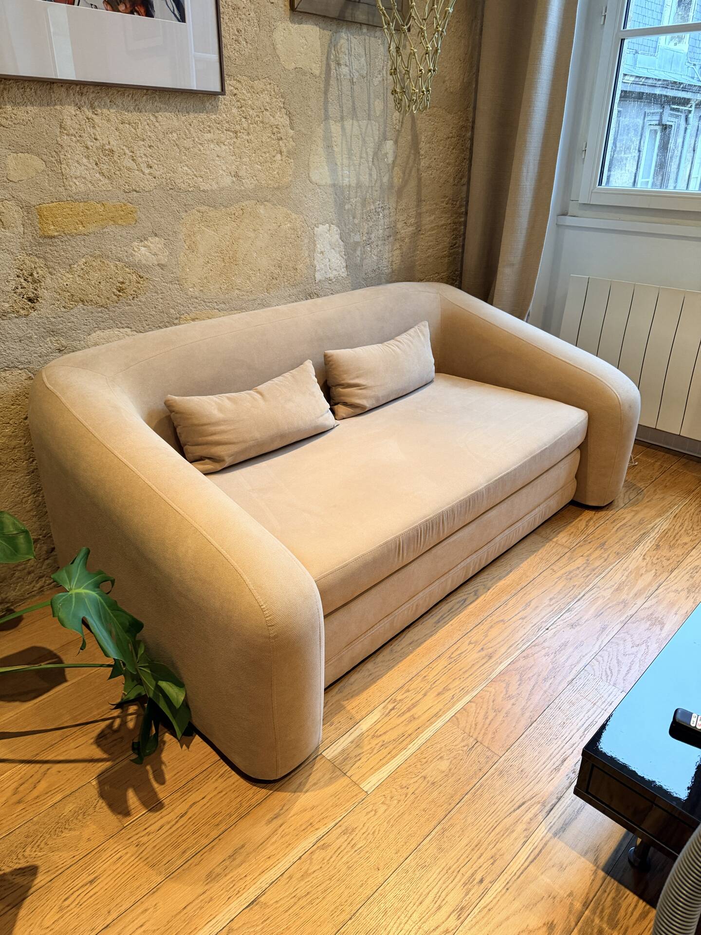 2-seater convertible sofa bed Westing model Eliot in fabric