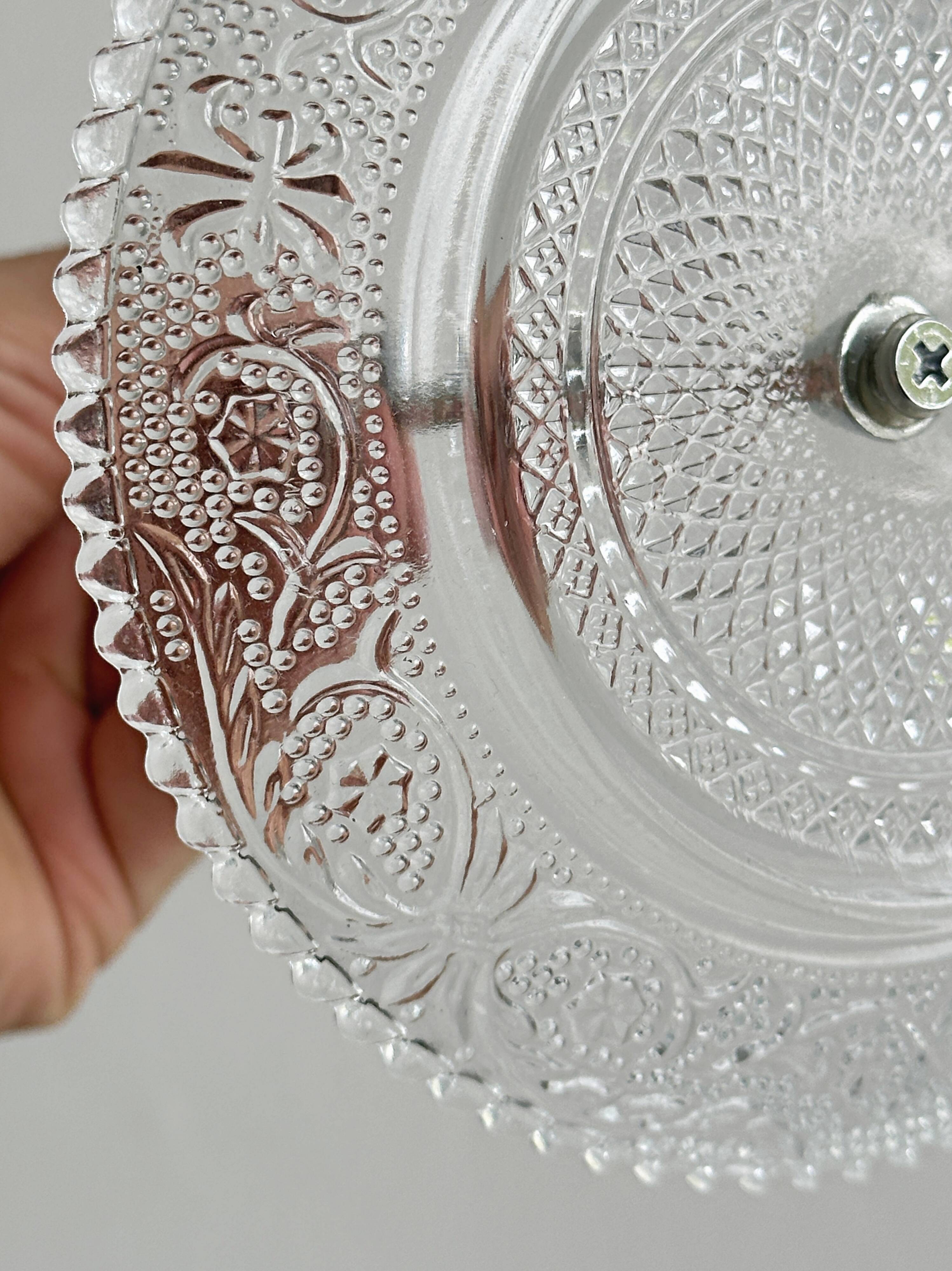 Vintage pressed glass presentation platter