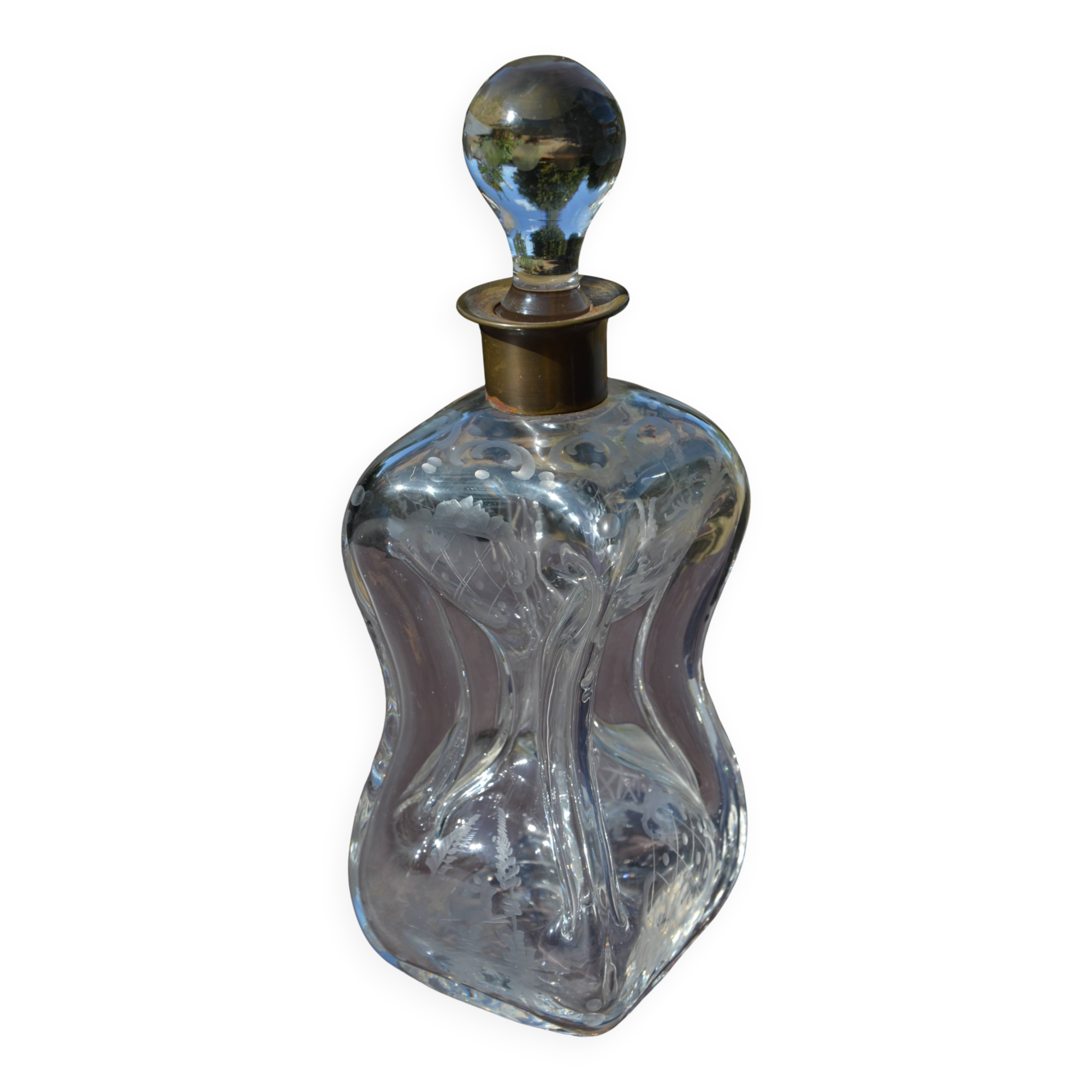 Engraved crystal carafe Jacob Eiler Bang Denmark