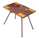Table d’appoint, bout de canapé en céramique marron et jaune