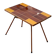 Table d’appoint, bout de canapé en céramique marron et jaune