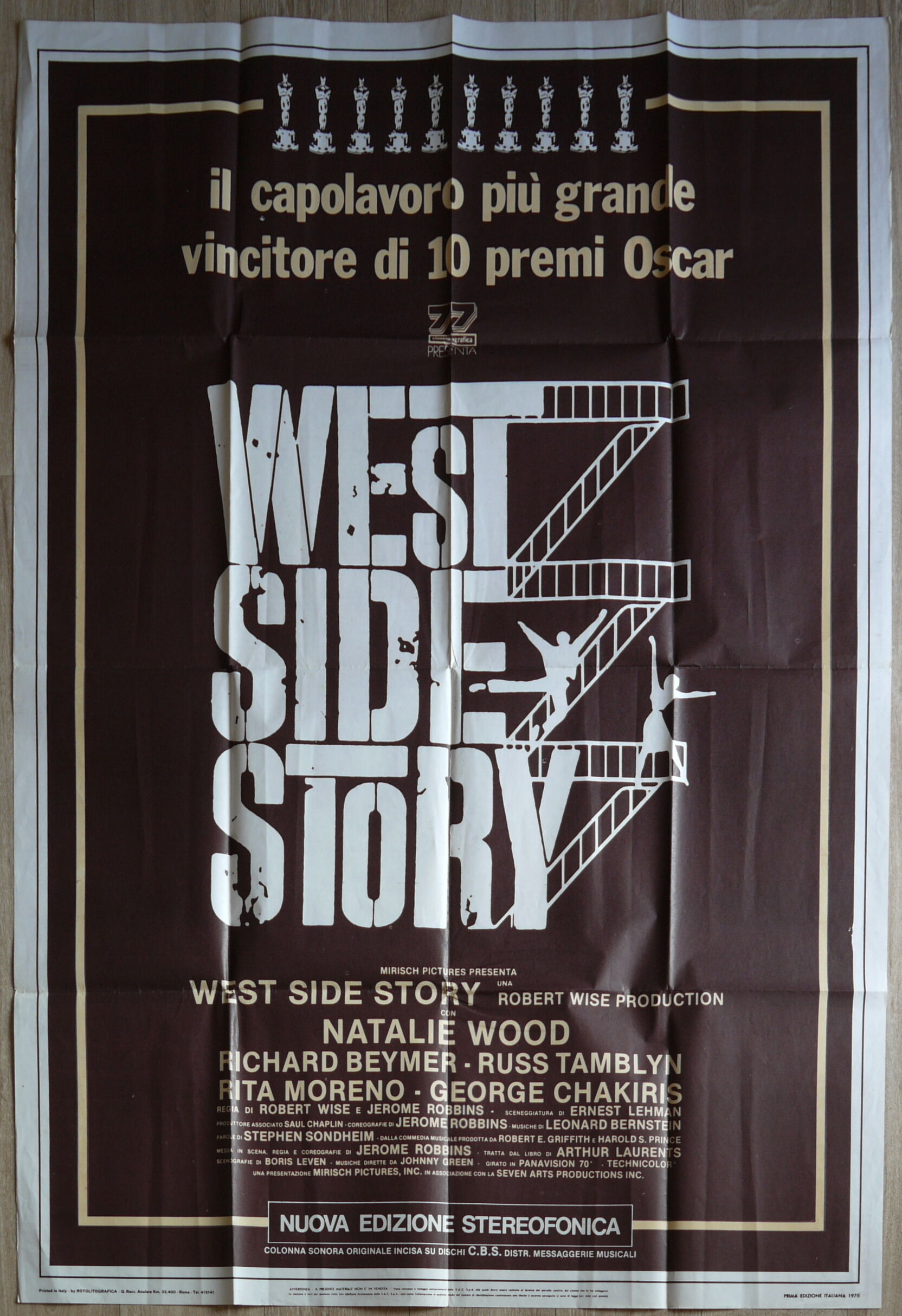 Original movie poster, West Side Story, Robert wise, Natalie Wood