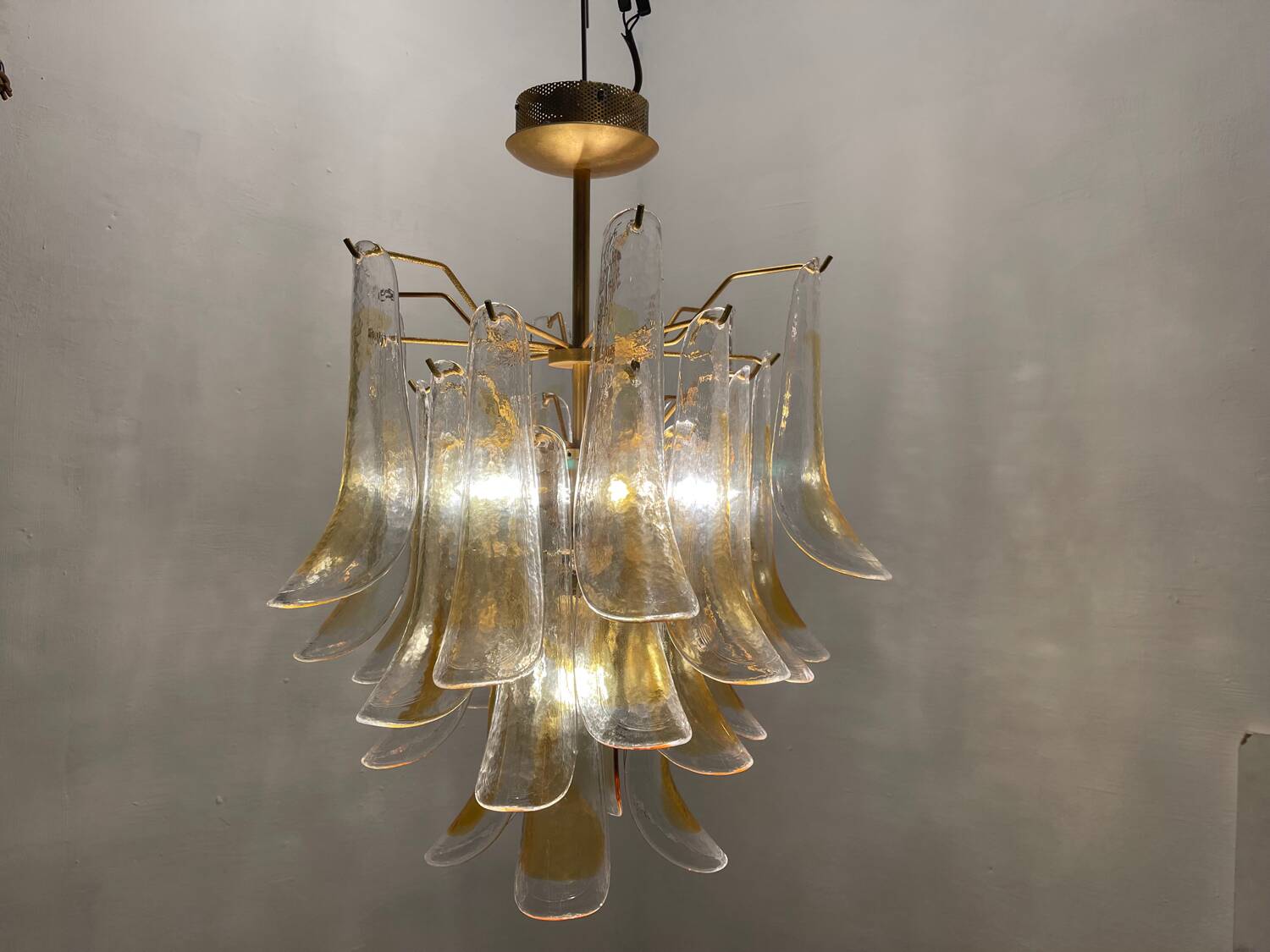 Murano Glass Feather Chandelier 1970’s