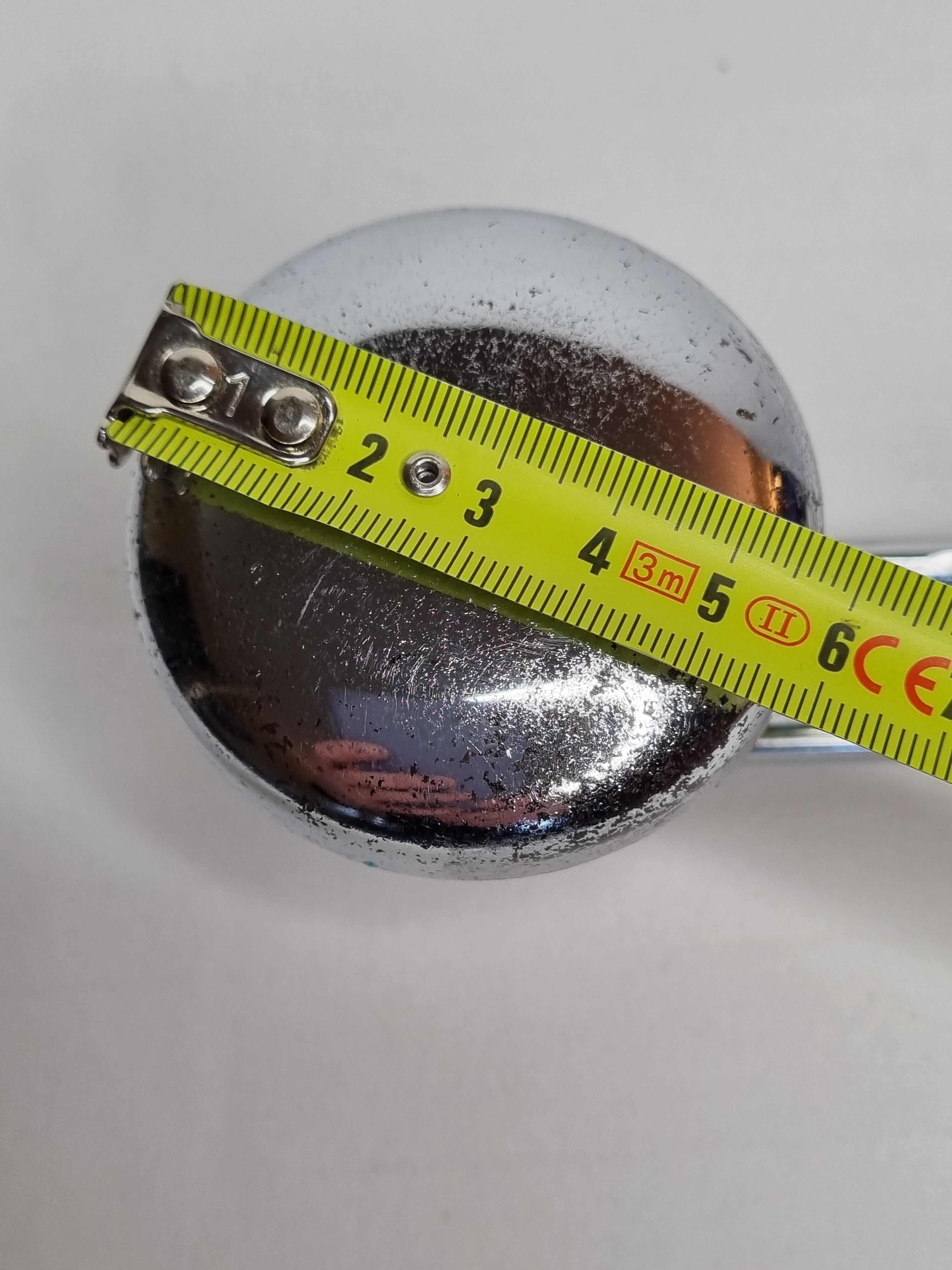 Vintage chrome metal wall coat rack, 2 hooks, 23 cm