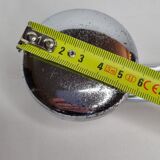 Vintage chrome metal wall coat rack, 2 hooks, 23 cm