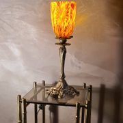 art nouveau rocaille style bronze lamp, superb tulip, 36x15, very good condition