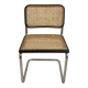 Chaise Cesca B32 noire de Marcel Breuer estampillée, Italie