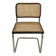 Chaise Cesca B32 noire de Marcel Breuer estampillée, Italie
