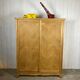 Vintage oak cabinet raw feet compass