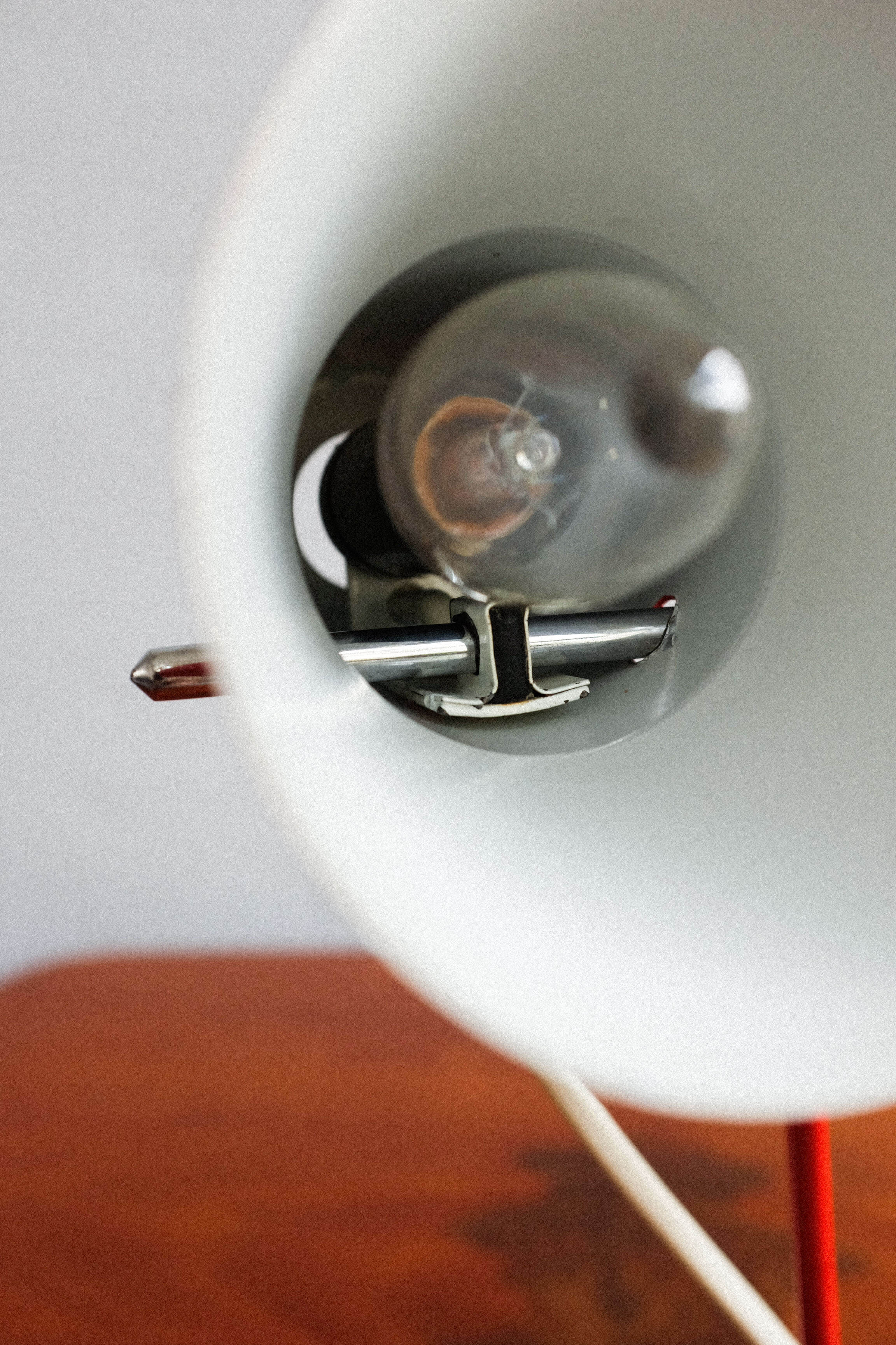 Vintage czechoslovakian red table lamp Drupol 21616, 1960s