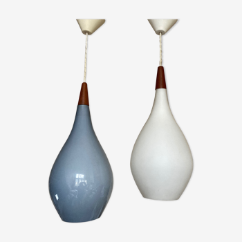 Paire de suspensions Tear Drop de Holmgaard pour Louis Poulsen Denmark 1960-1969