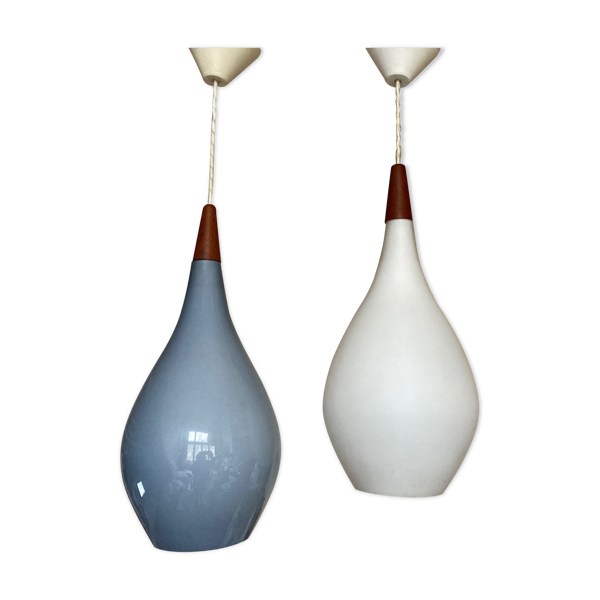 Paire de suspensions Tear Drop de Holmgaard pour Louis Poulsen Denmark 1960-1969