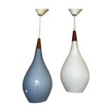 Pair of suspensions Tear Drop by Holmgaard for Louis Poulsen Denmark 1960-1969