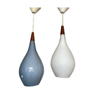 Pair of Tear Drop pendant lights by Holmgaard for Louis Poulsen Denmark 1960-1969