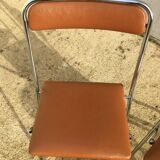 70s skai chrome folding chairs
