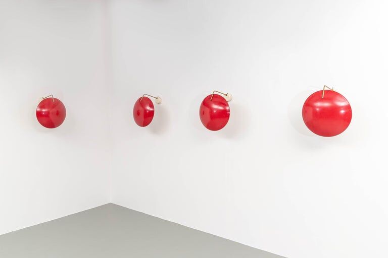 Set of 4 wall lights model 232 design Bruno Gatta, Stilnovo Italy 1960s