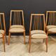 Six mid century dining table chairs
