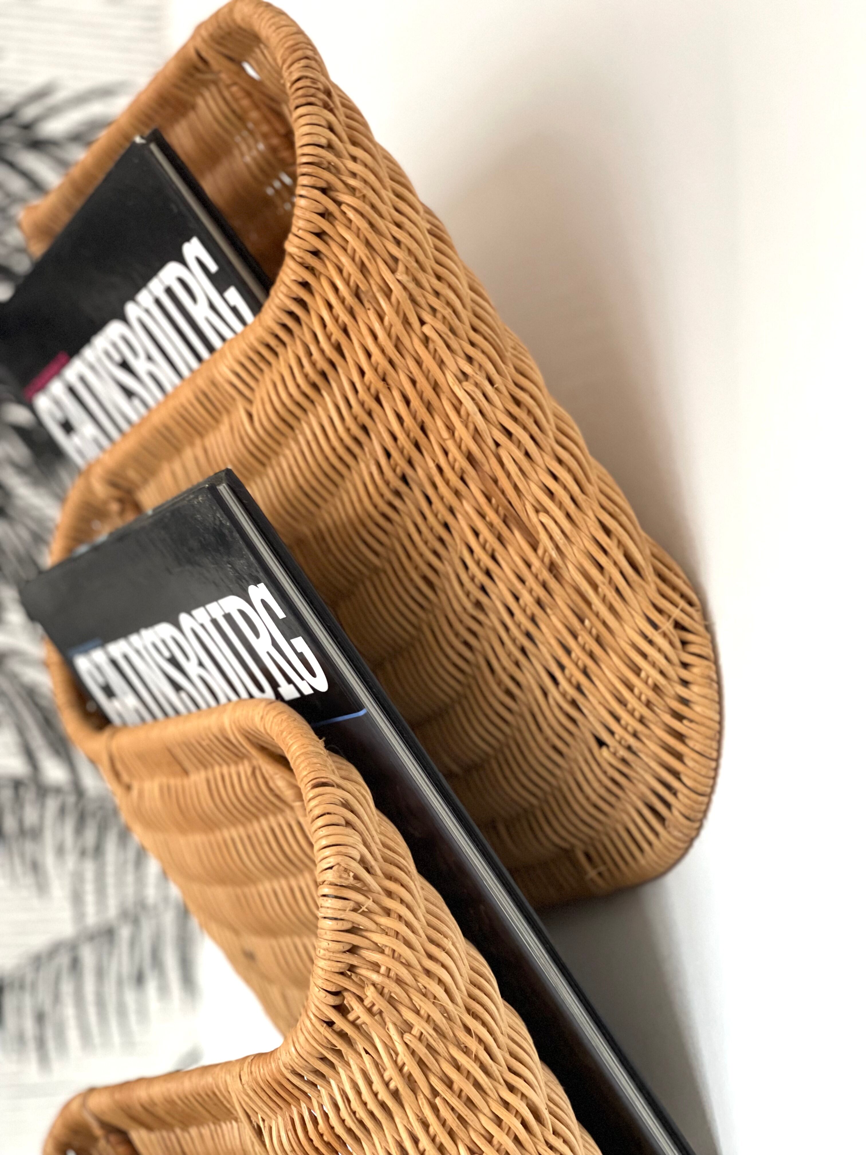Rattan magazine holder 1970
