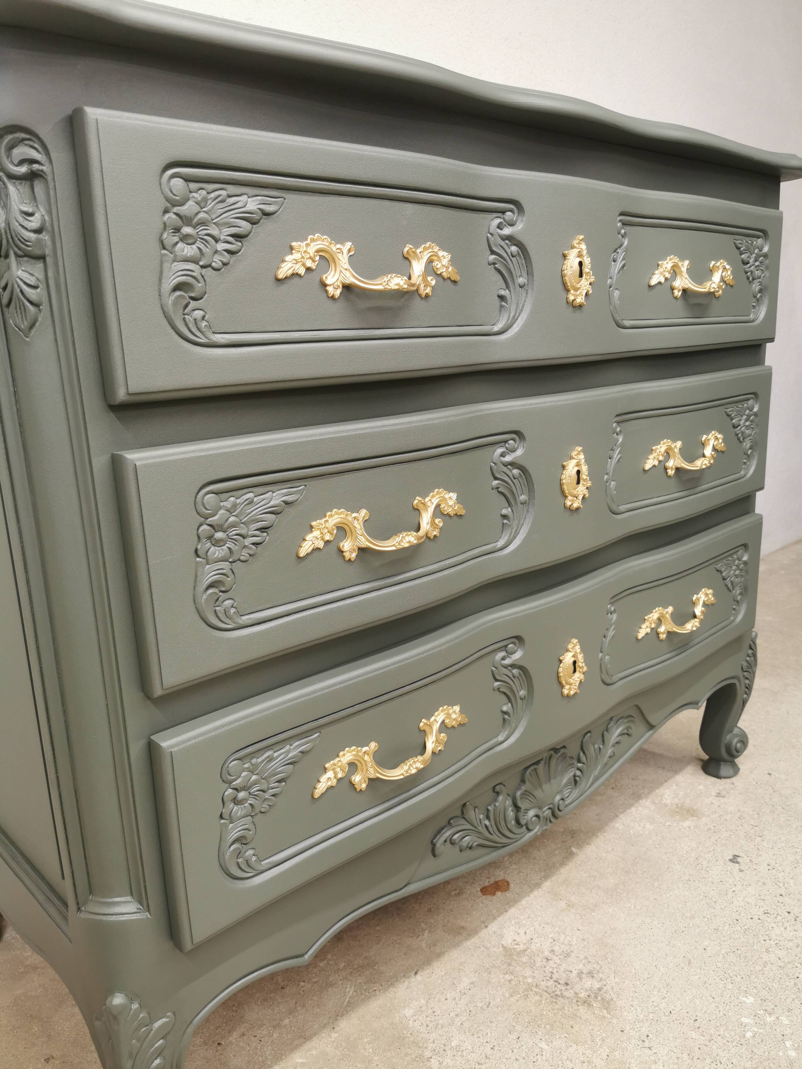 Vintage cherry wood commode refurbished