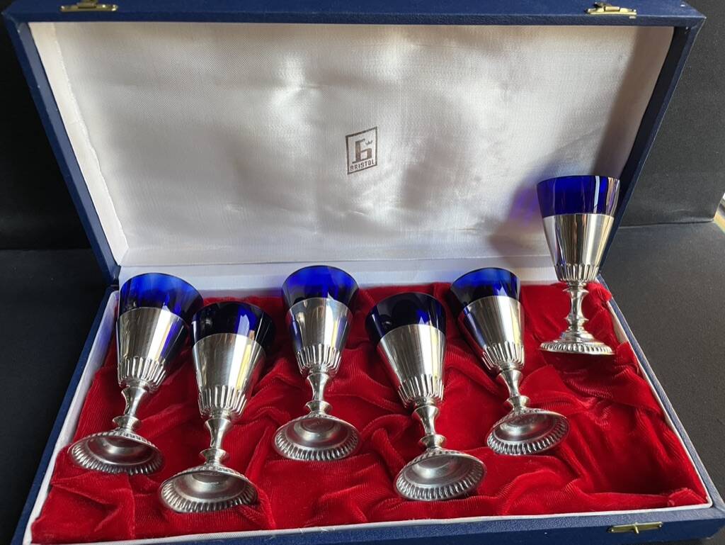 Box of 6 overlay liqueur glasses - Bristol