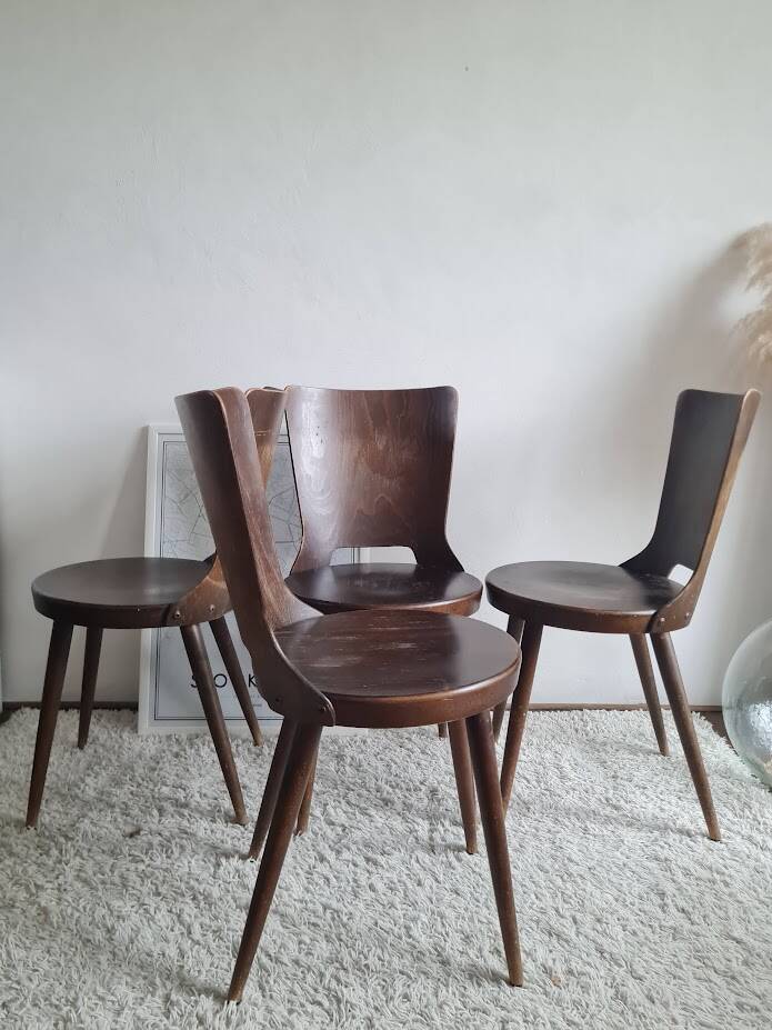Set of 4 Scandinavian chairs from the 1960s.