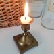 Vintage brass candle holder square base