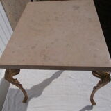 Side table wrought iron marble