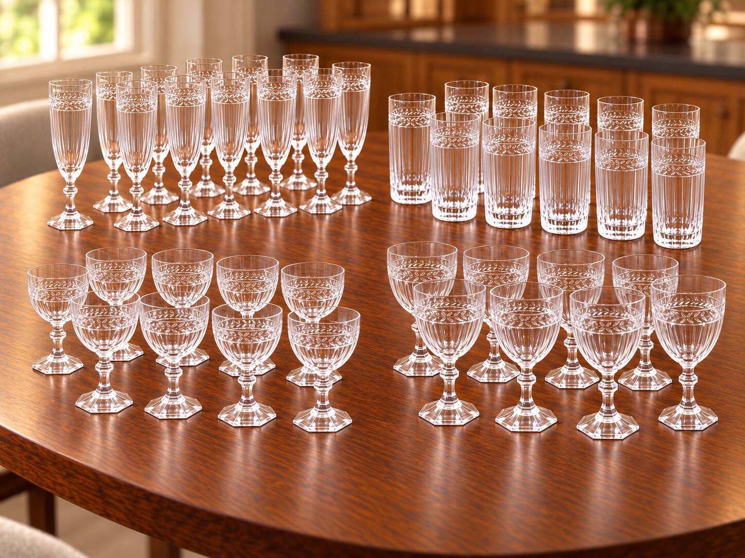 Service of 46 Villeroy & Boch Miss Desiree glasses – 4 sets