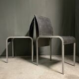 Rare set of 4 Aluminium side chairs 1980's